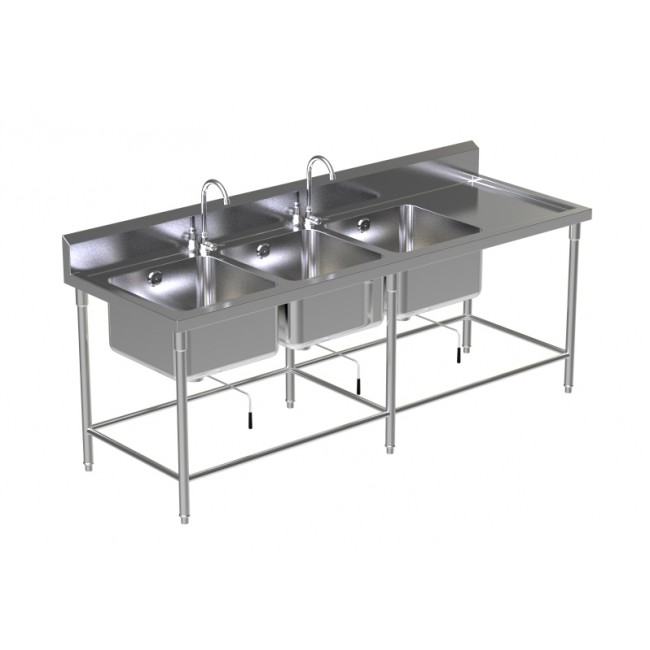 Triple Sink Table W/2 Faucet 5